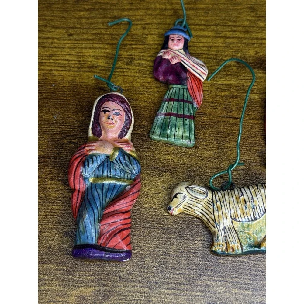 Peruvian Handmade‎ Nativity Christmas Clay Ornaments Peru Fine Folk Art